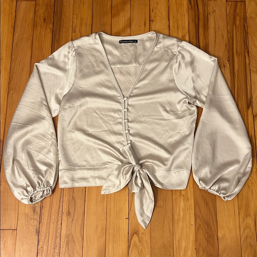 Abercrombie Cream/Beige Satin Top